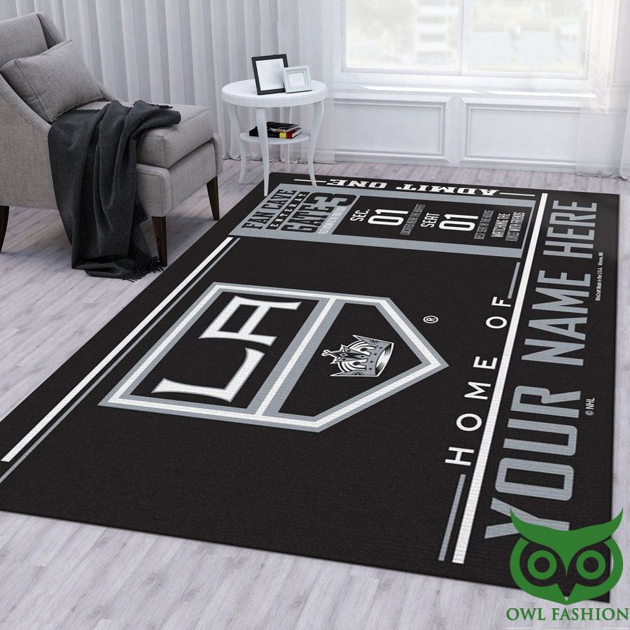 22 Customized Los Angeles Kings NHL Team Logo Wincraft Black and Gray Carpet Rug