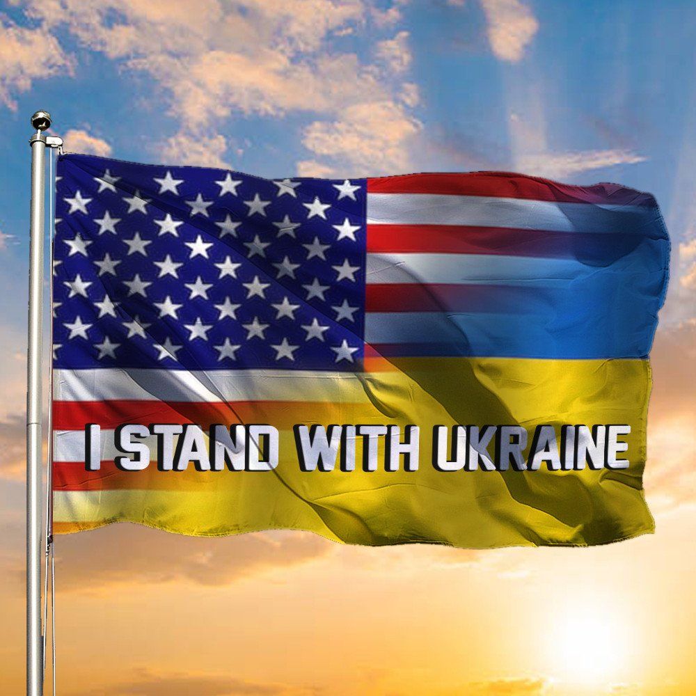 302 Stand With Ukraine Flag And American Flag Pray For Ukraine T