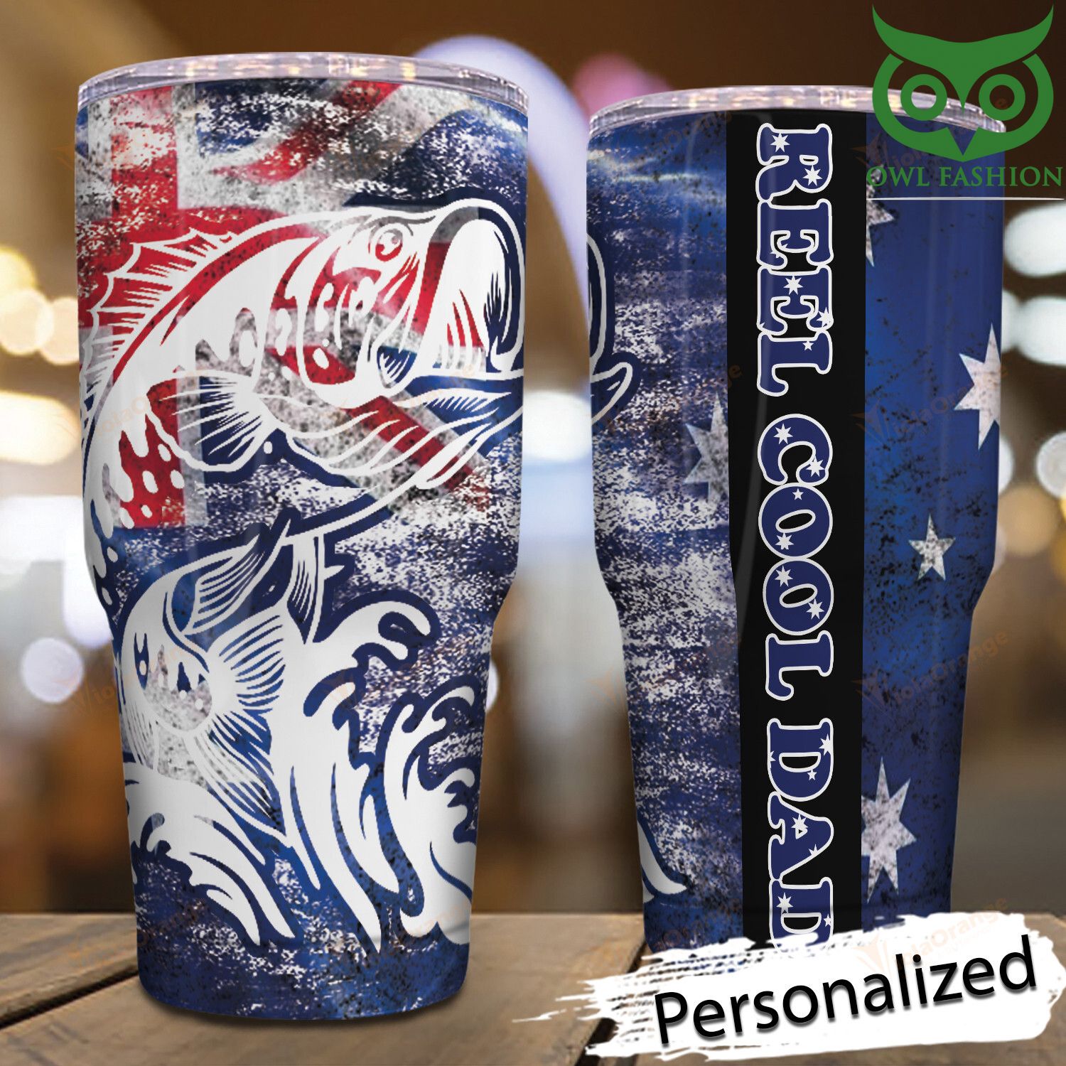 35 Personalized Aus Fishing stainless steel tumbler cup