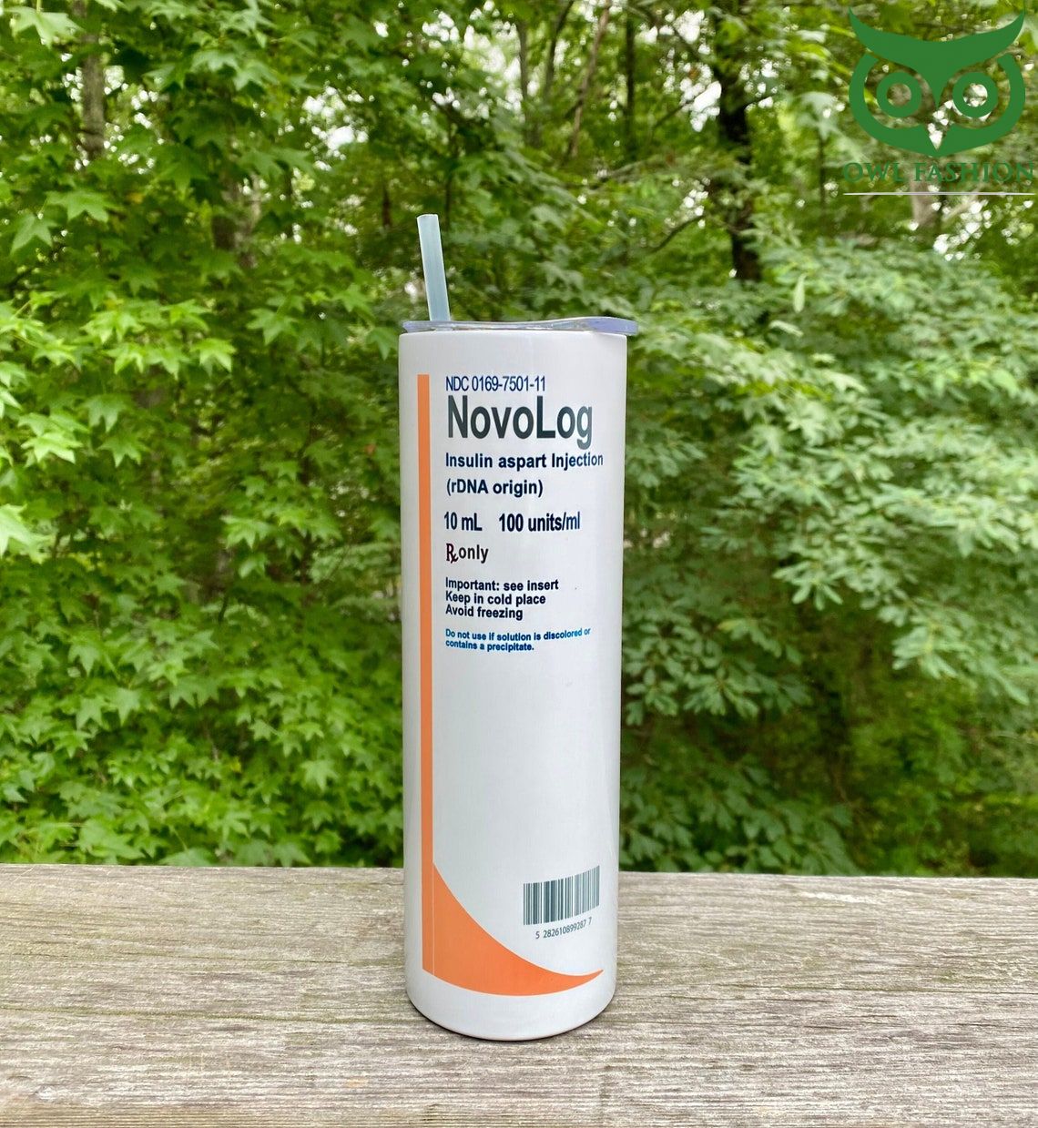 52 Novolog Insulin Skinny Tumbler Gift for Burse Doctor and Pharmacist