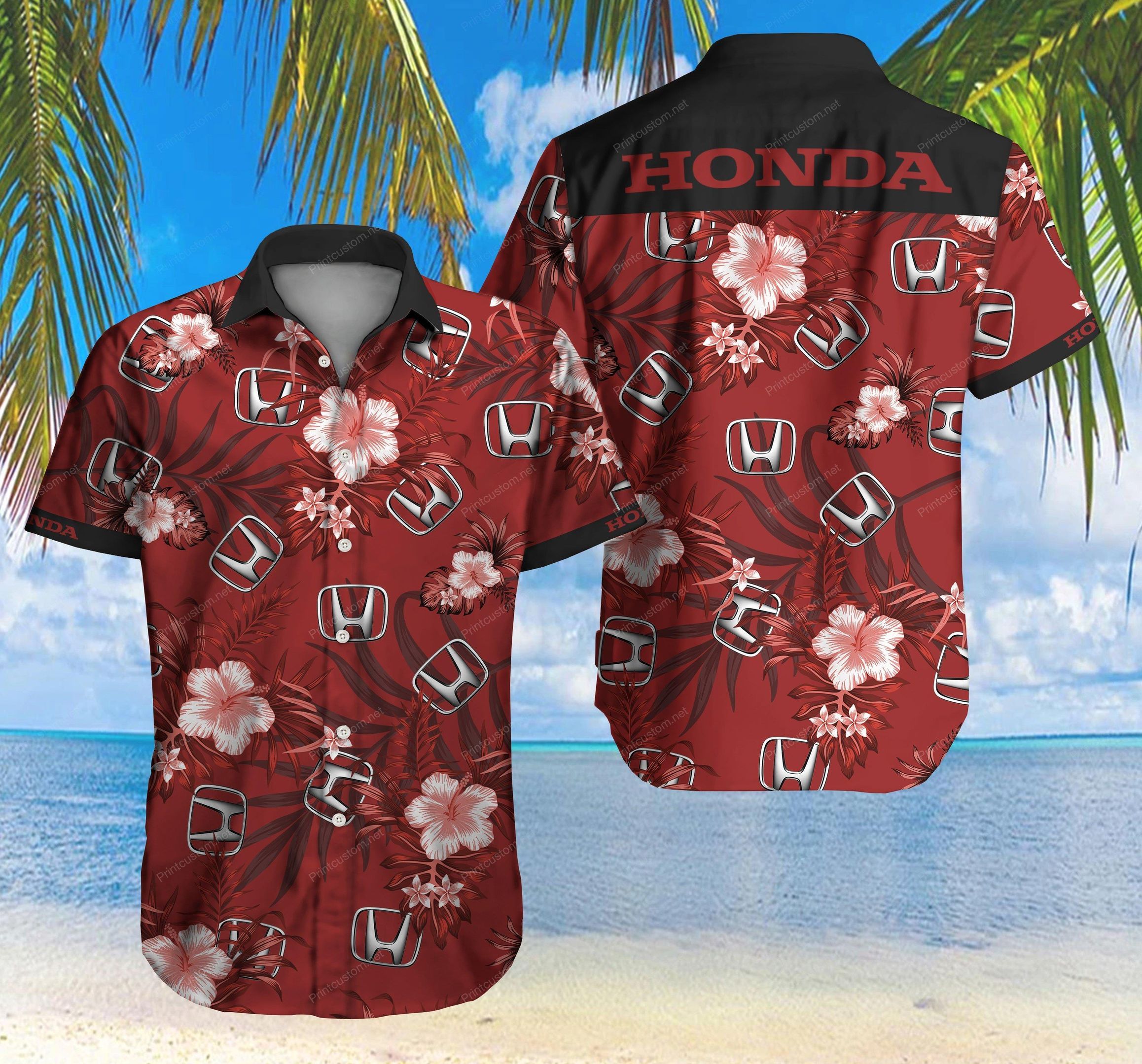Honda Floral Hawaiian Shirt Summer Shirt