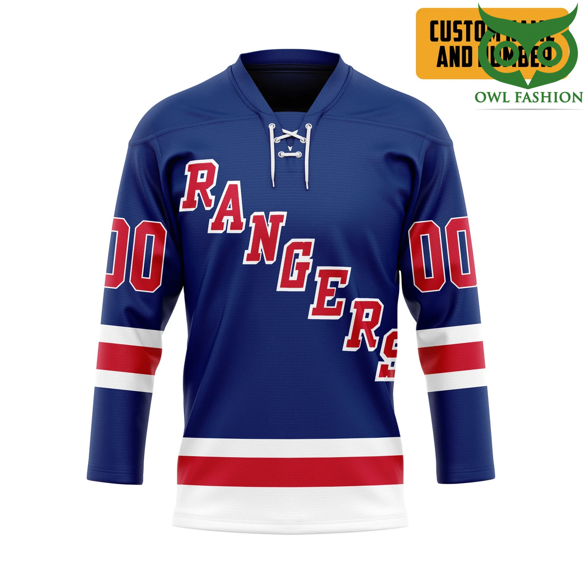 100 New York Rangers Artemi Panarin Blue Home Premier Breakaway Player Custom Name Number Hockey Jersey