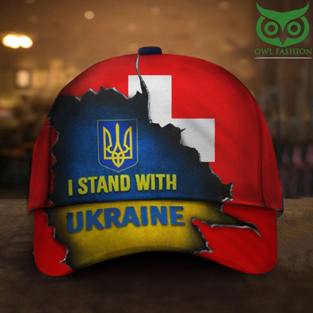 18 I Stand With Ukraine Switzerland Flag Hat Anti Putin Pray For Ukraine Hats Merch Swiss Gift