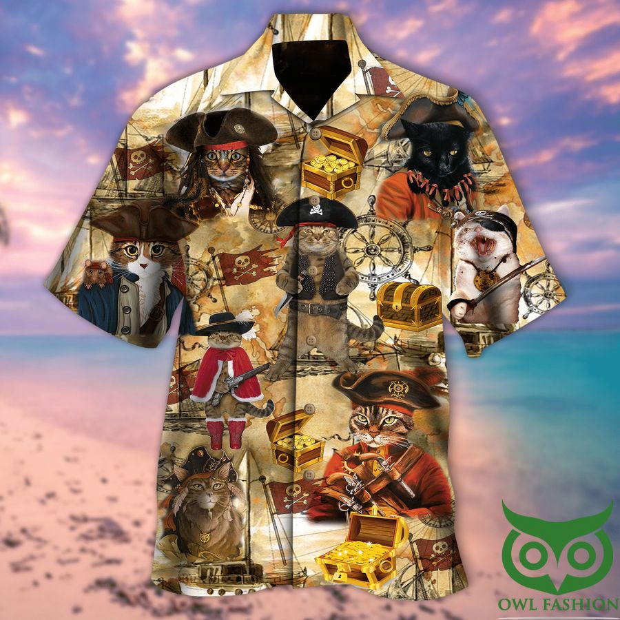 178 Would You Go For A Treasure Hunting Cat Hawaiian Shirt