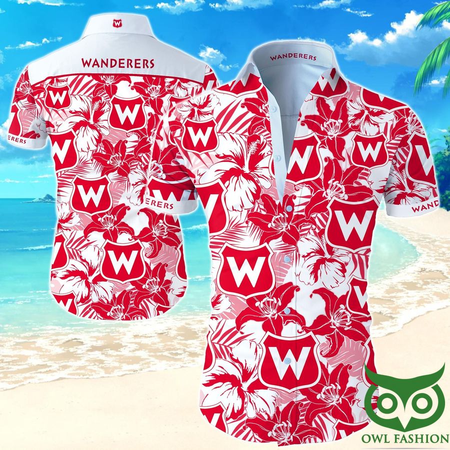 9 Montreal Wanderers Red and White Floral Hawaiian Shirt
