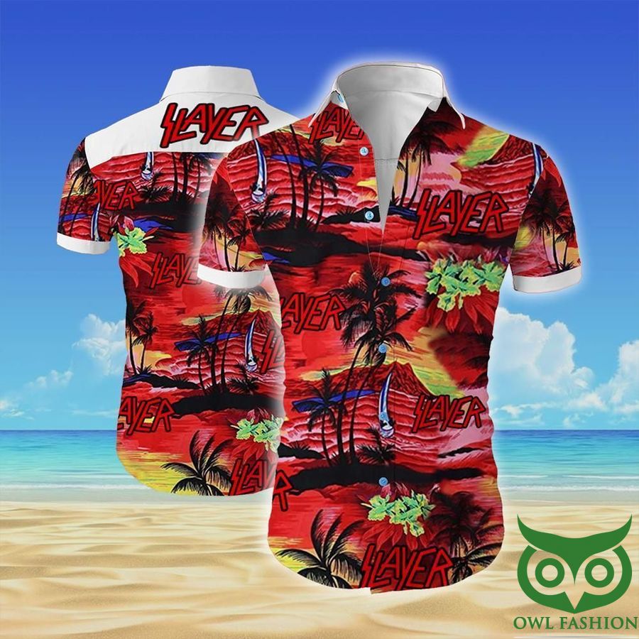 17 Slayer Rock Band Red Hawaii Beach Hawaiian Shirt