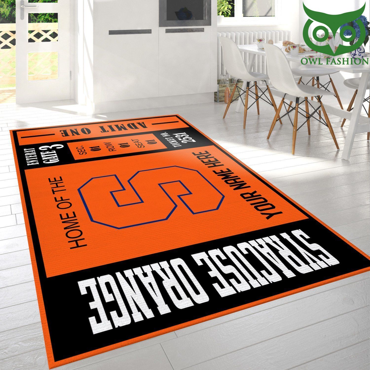 3 Syracuse Orange Ncaa Customizable carpet Rug