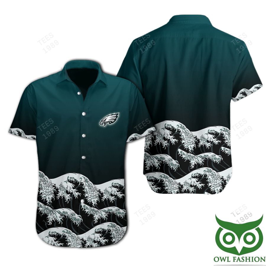 15 NFL Philadelphia Eagles Waves Hawaiian Shirt