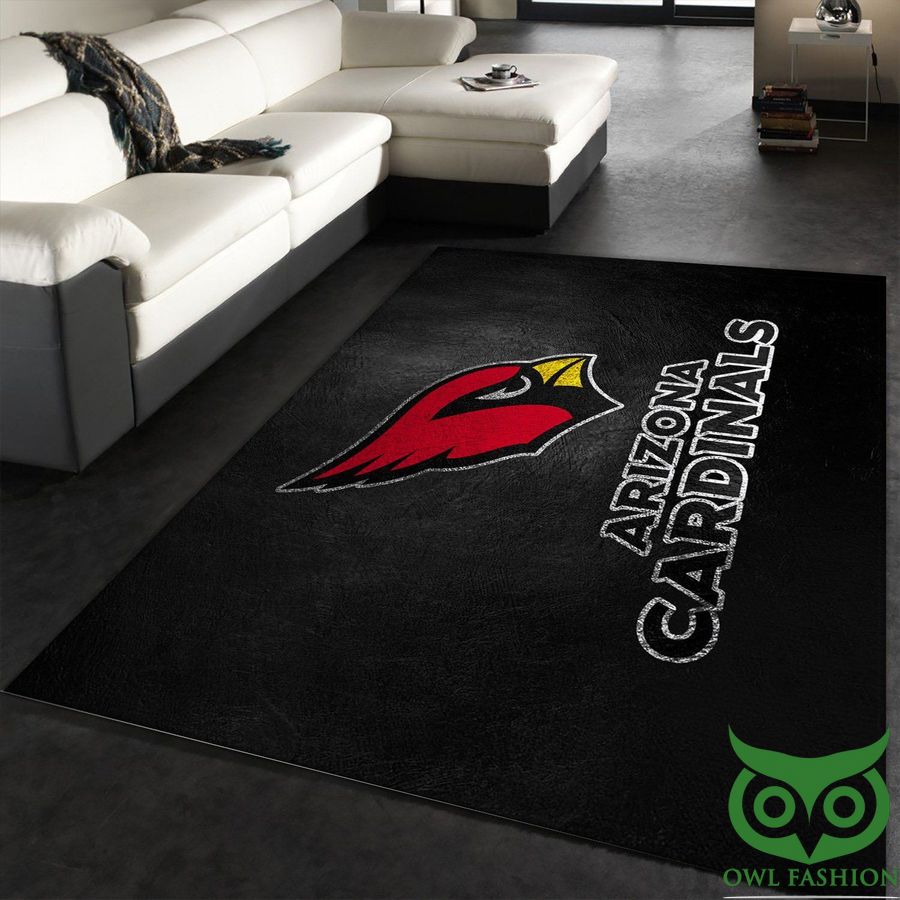 Arizona Cardinals NFL Team Logo Black Carpet Rug