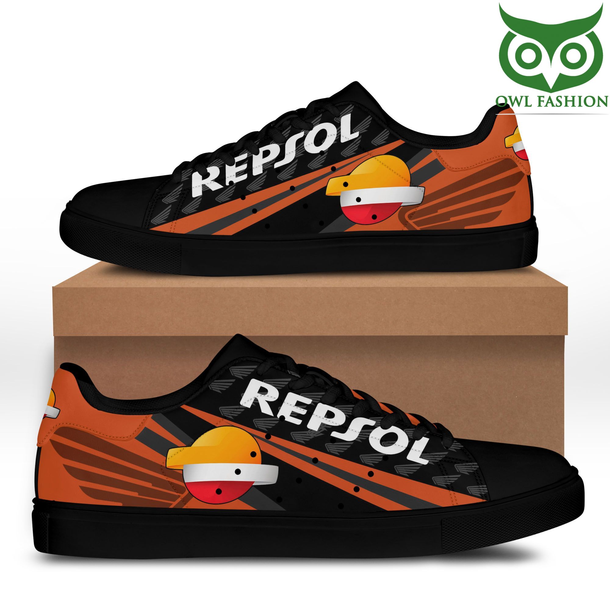 154 Repsol Honda orange black Stan Smith shoes limited edition