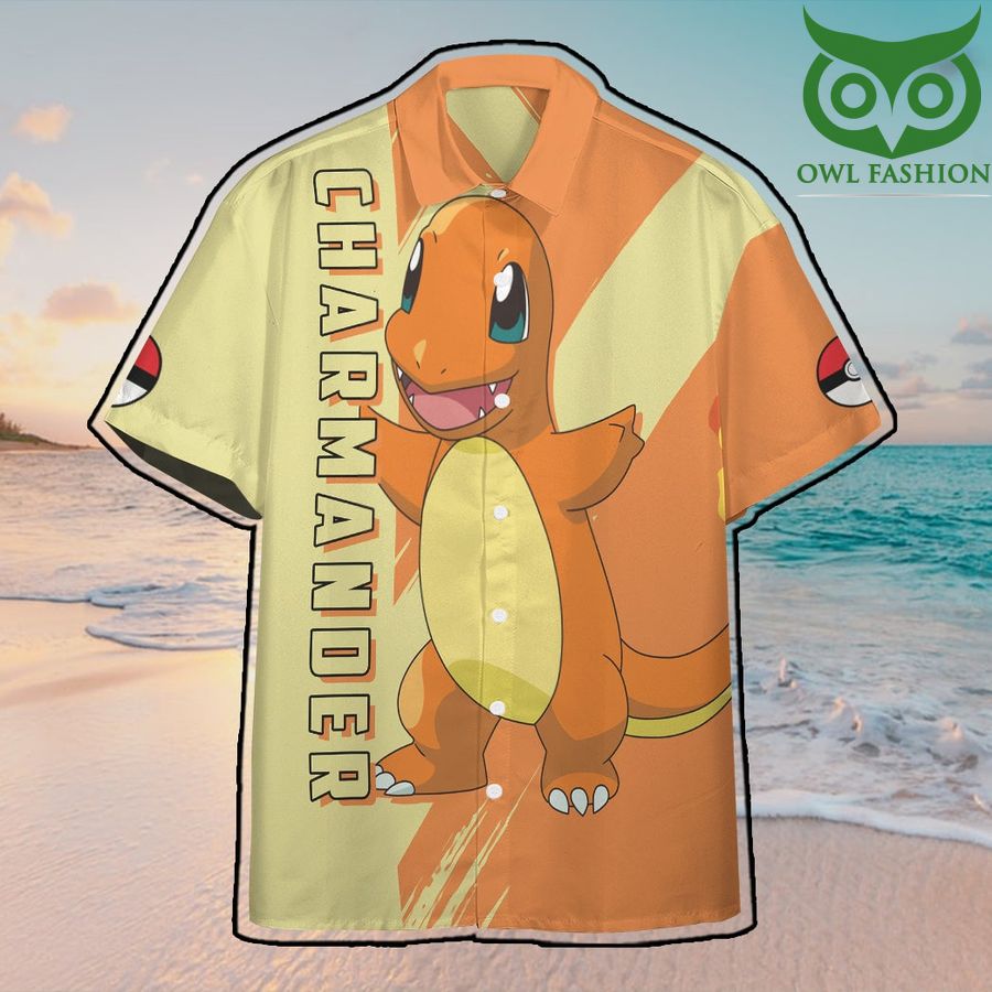 74 Anime Pokemon Charmander Hawaiian Shirt Summer Button Shirt