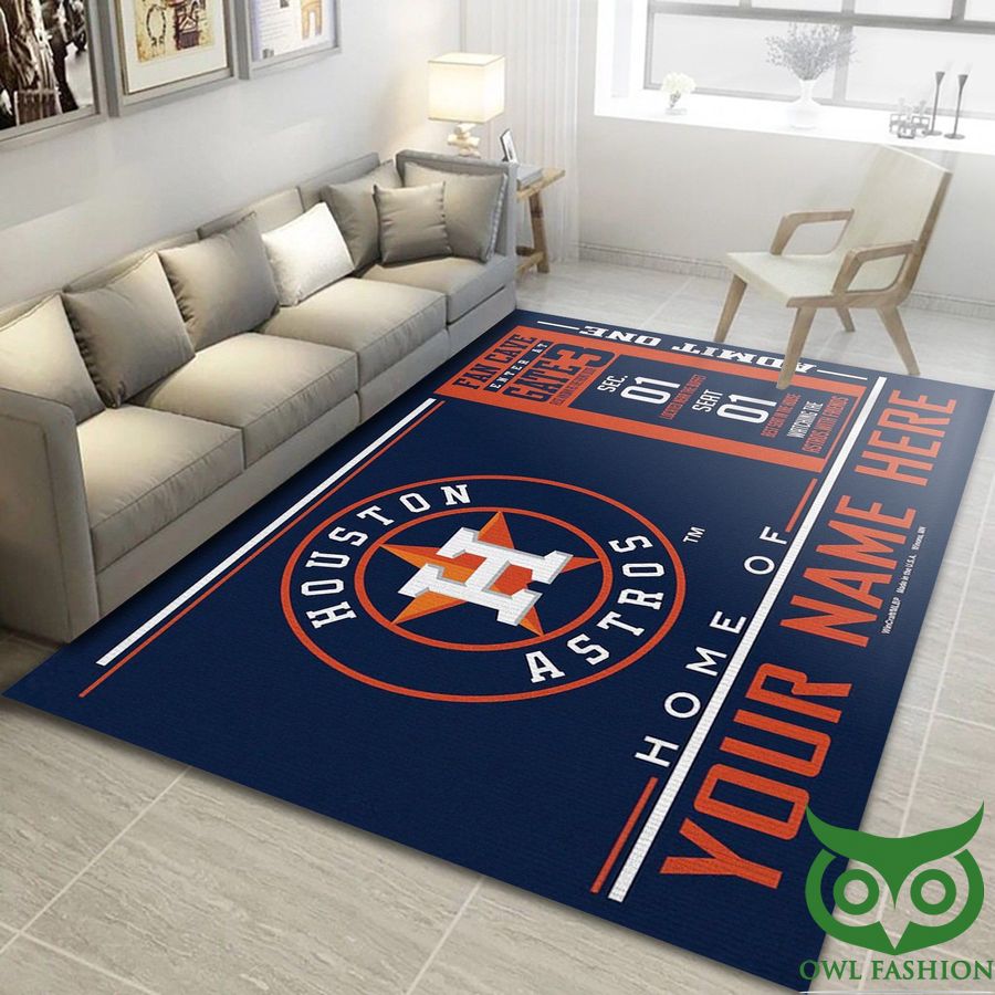 63 Customized Houston Astros Wincraft MLB Team Logo Dark Blue Carpet Rug