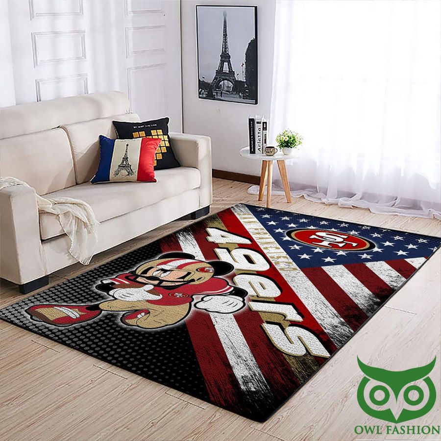33 San Francisco 49ers NFL Team Logo Mickey Player Style Carpet Rug
