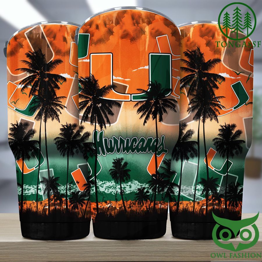 57 Miami Hurricanes NCAA1 Tropical Tumbler Stainless Steel Tumbler Cup