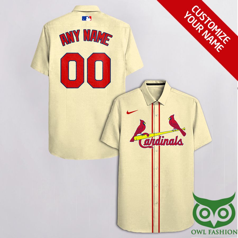100 Custom Name Number St Louis Cardinals Bright Gray Hawaiian Shirt