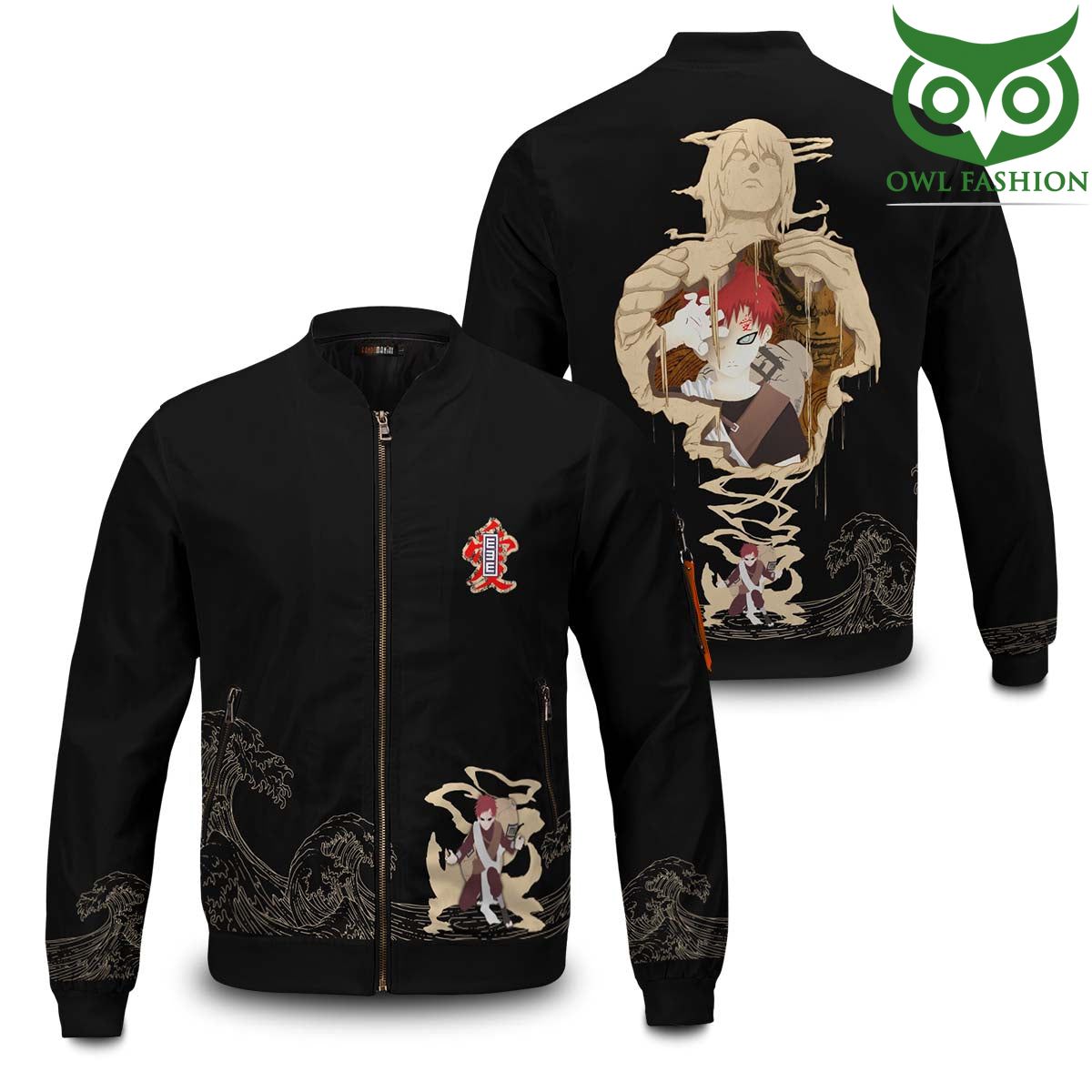 197 Gaara Naruto design Spirit Printed Bomber Jacket