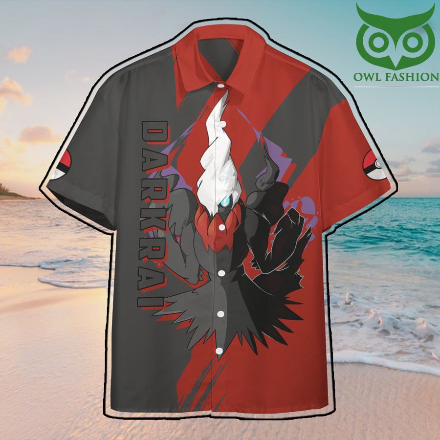 197 Anime Pokemon Darkrai Hawaiian Shirt Summer Button Shirt
