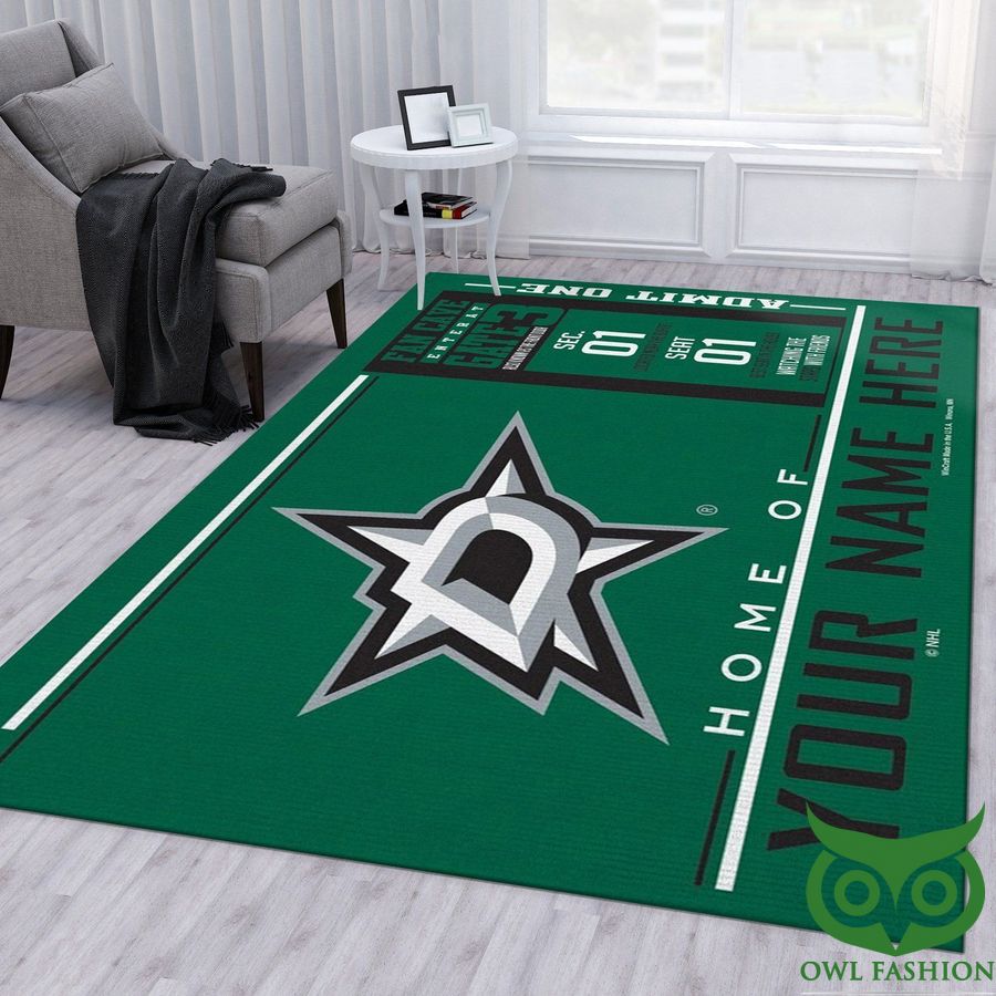 62 Customized Dallas Stars Wincraft NHL Dark Green and Black Carpet Rug