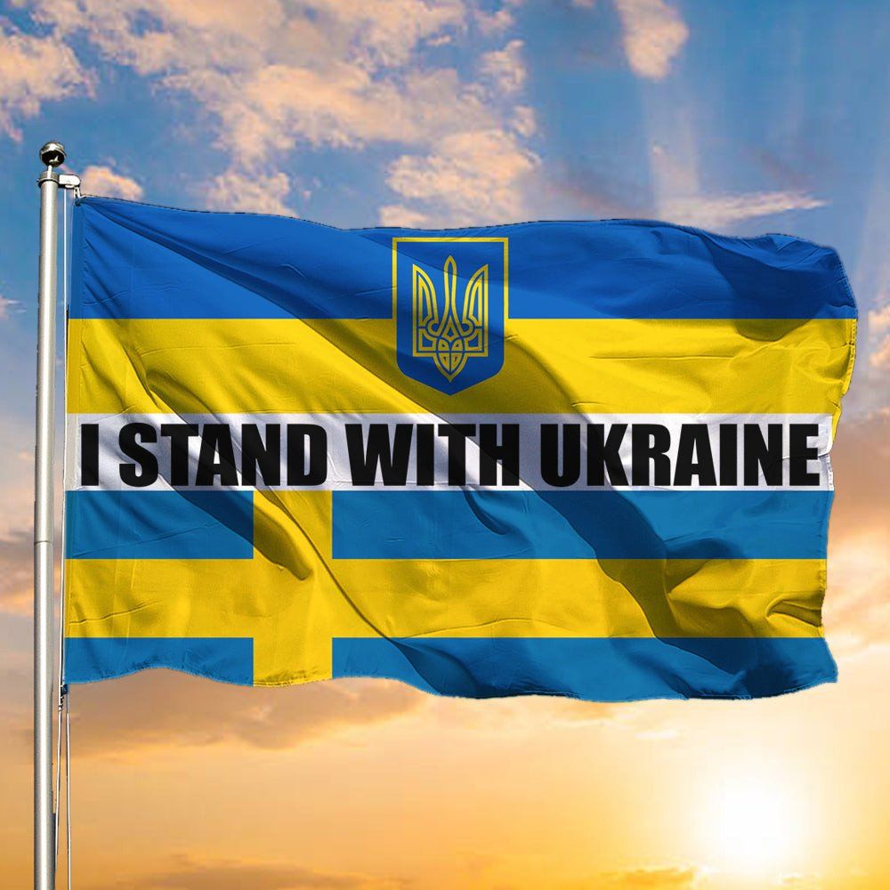 93 Sweden I Stand With Ukraine Flag Swedish Support Pray For Ukraine Flag