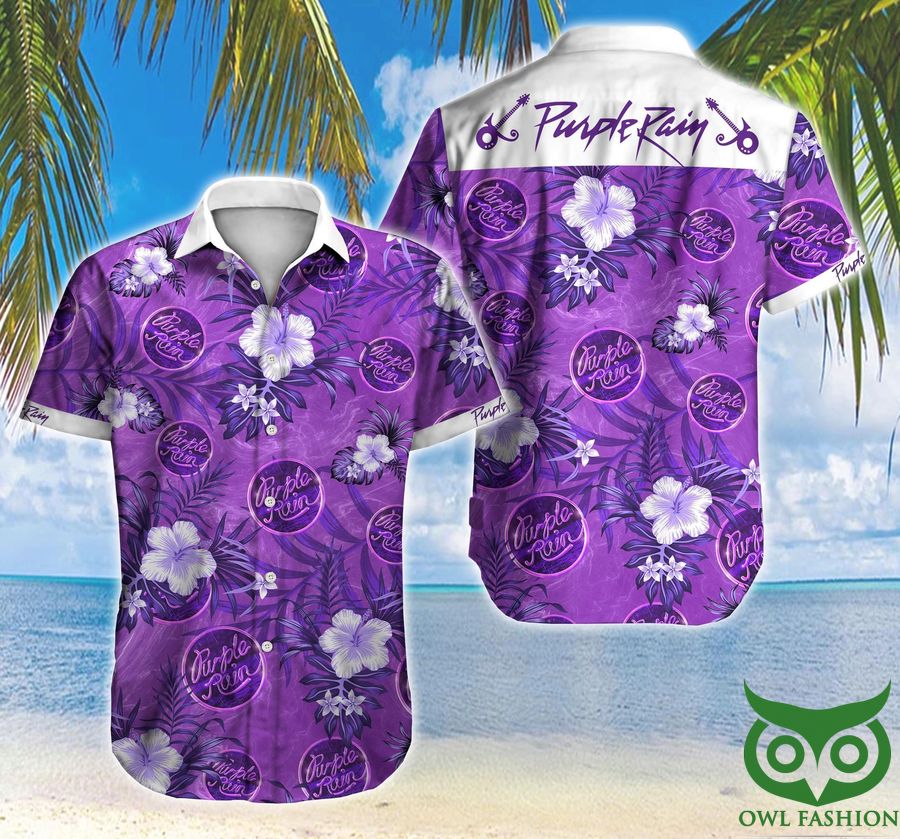 65 Purple Rain Film Purple Floral Tropical Hawaiian Shirt
