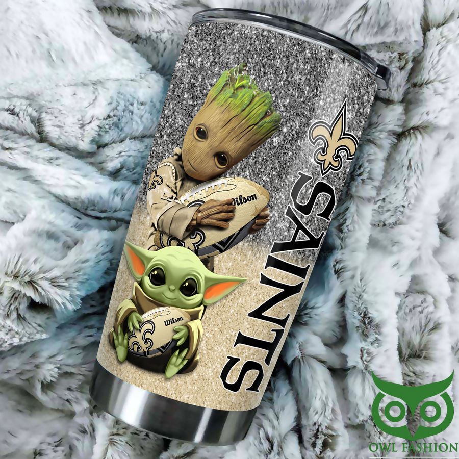 https://images.shopowlfashion.com/2022/03/VfagD3wf-90-Custom-Name-Groot-New-Orleans-Saints-Silver-and-Light-Yellow-Tumbler-Cup.jpg