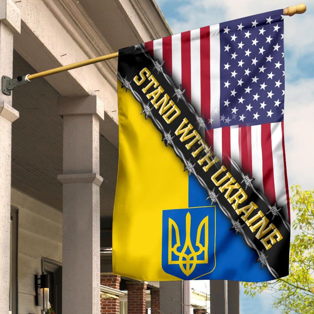 332 USA Stand With Ukraine Flag Support Ukraine Flag Ukraine Merch