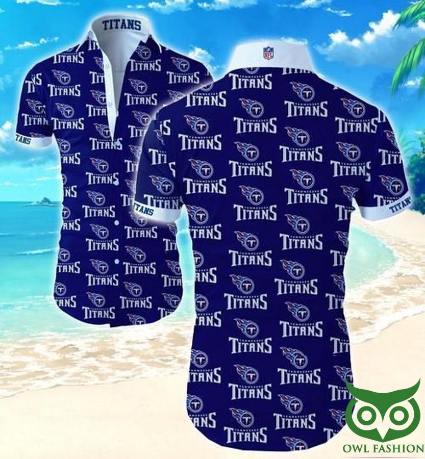 75 Tennessee Titans Dark Blue Multiple Logos Hawaiian Shirt