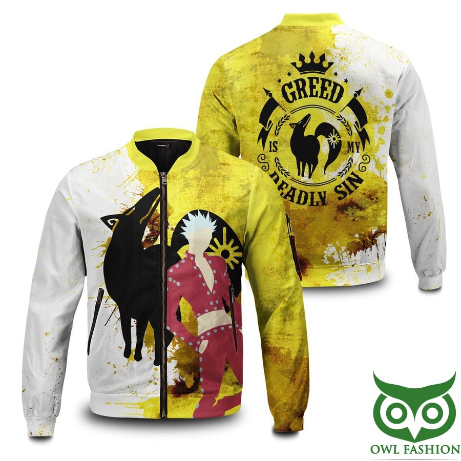 88 Sin of Greed The Seven Deadly Sins Printed Bomber Jacket
