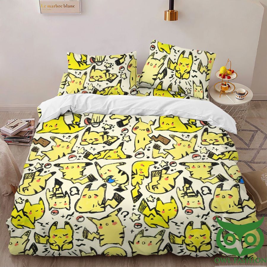 8 Anime Pokemon Pikachu Pattern Custom Bedding Set