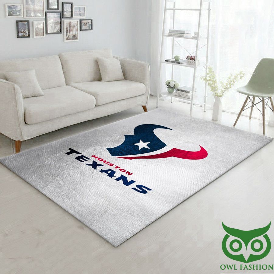 71 Houston Texans NFL Team Logo Bright Gray Carpet Rug