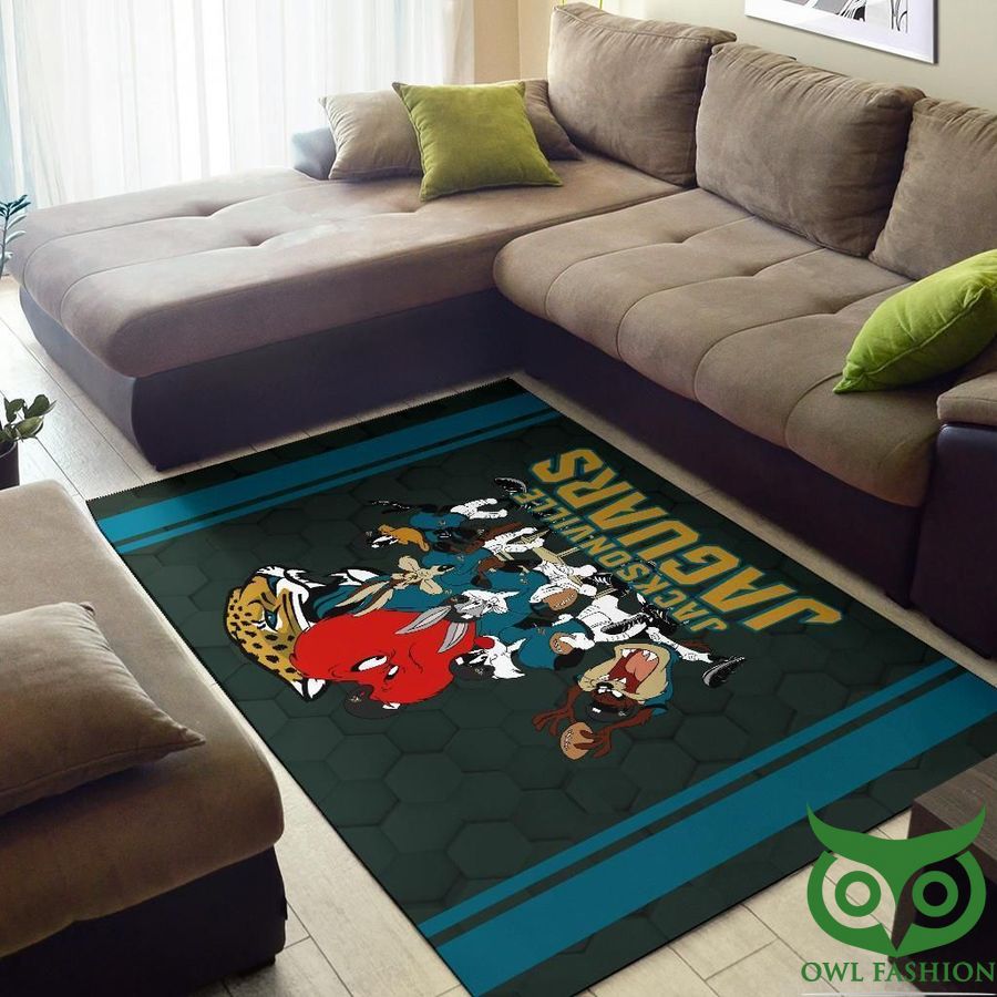 NFL Jacksonville Jaguars Team Logo Looney Tunes Peacock Color Carpet Rug