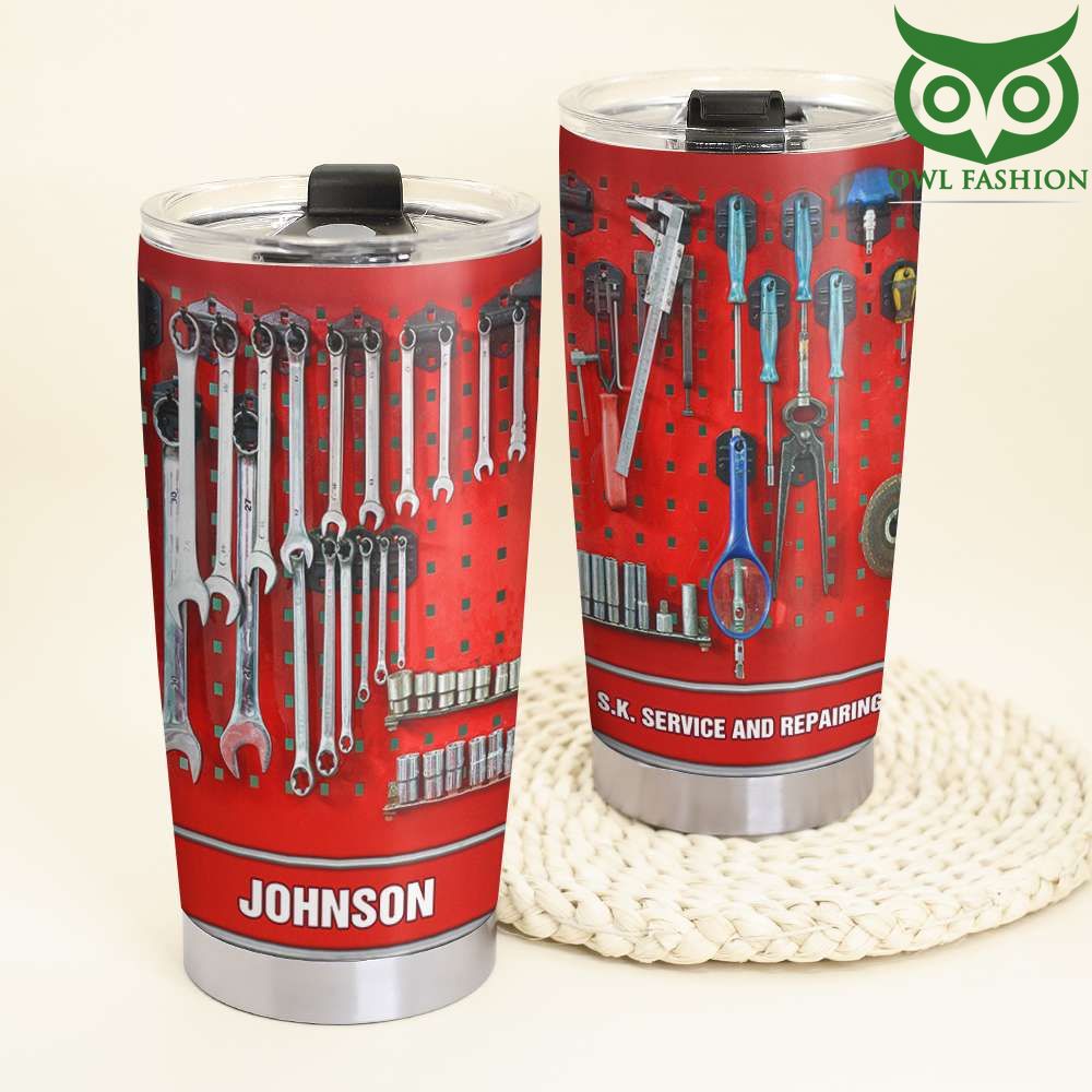 71 Personalized Mechanic Many Tools On Box Tumbler Cup for mechanic