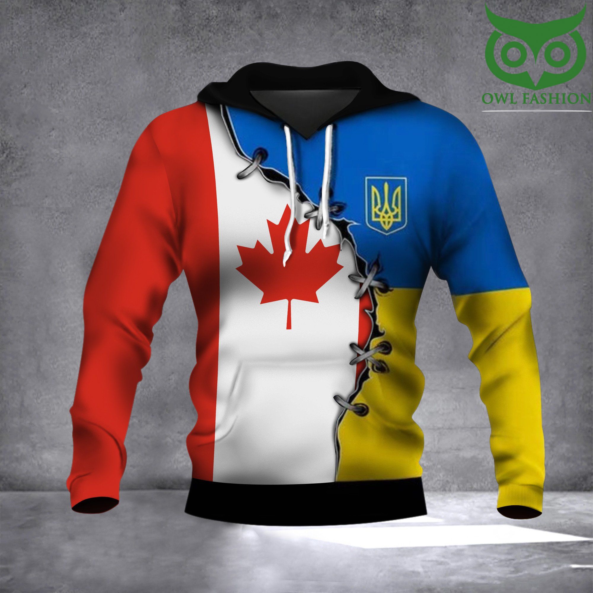 123 Canada Stand With Ukraine Hoodie For Canadian Support Ukraine Merch Pray For Ukrainian