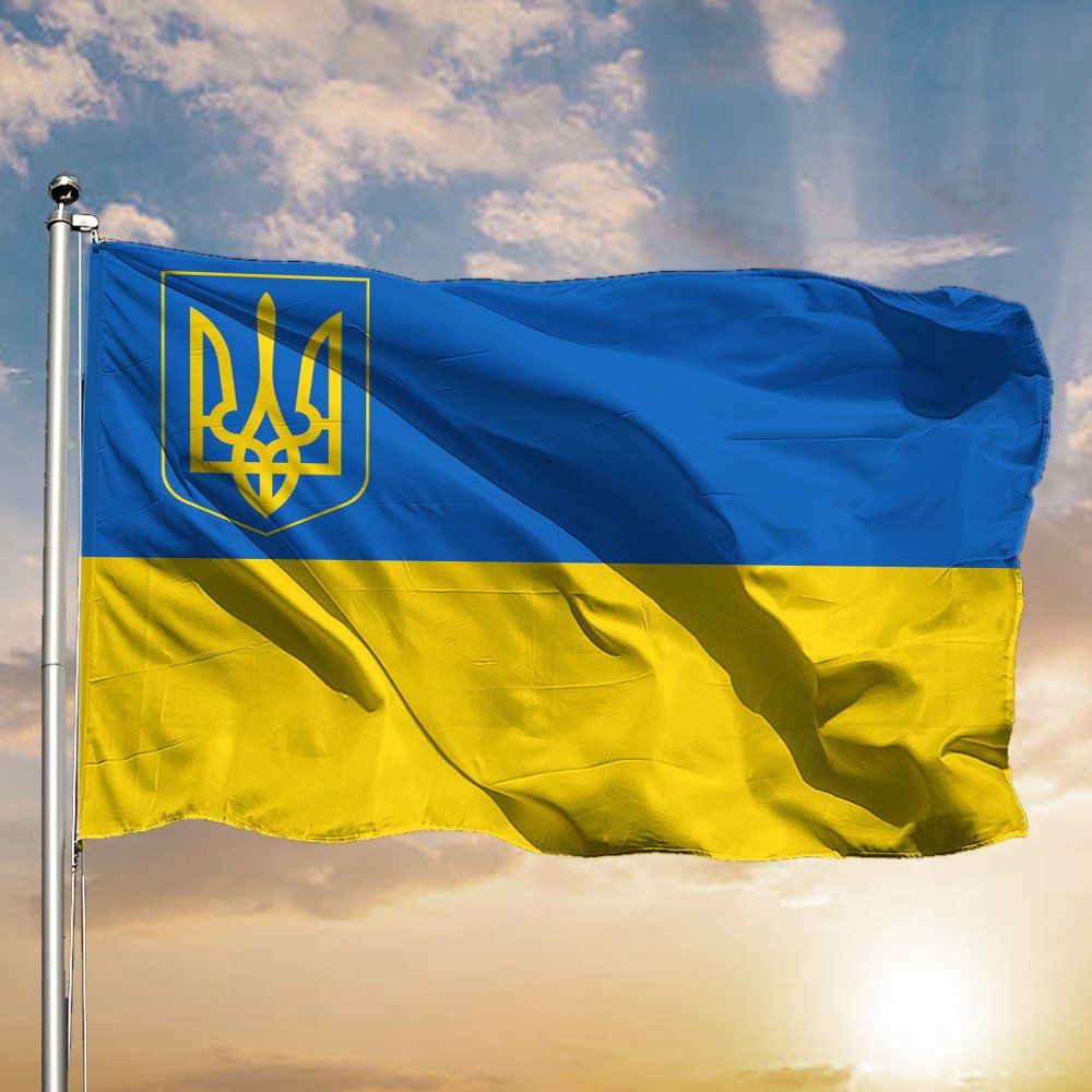314 Ukraine Trident Flag Ukraines Ukrainian Flag Banner Indoor Outdoor