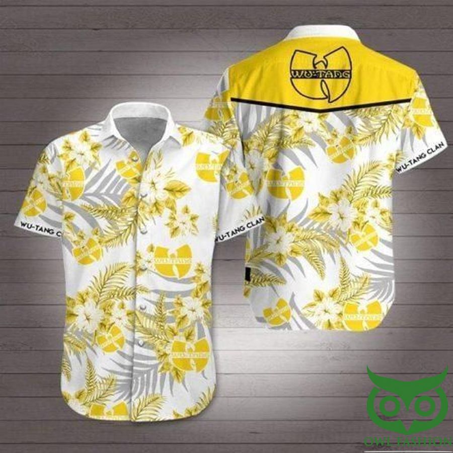 20 Hiphop Wu Tang Clan White and Yellow Flowers Hawaiian Shirt