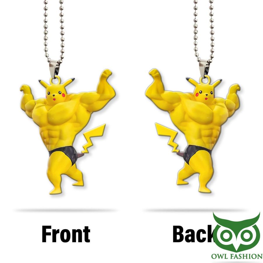 26 3D Pokemon Gym Bros Muscle Pikachu Custom Car Ornament