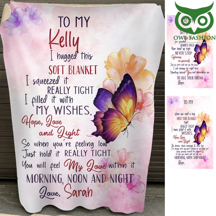 44 Butterfly I Hugged This Soft Blanket Personalized Blanket Gift For Granddaughter