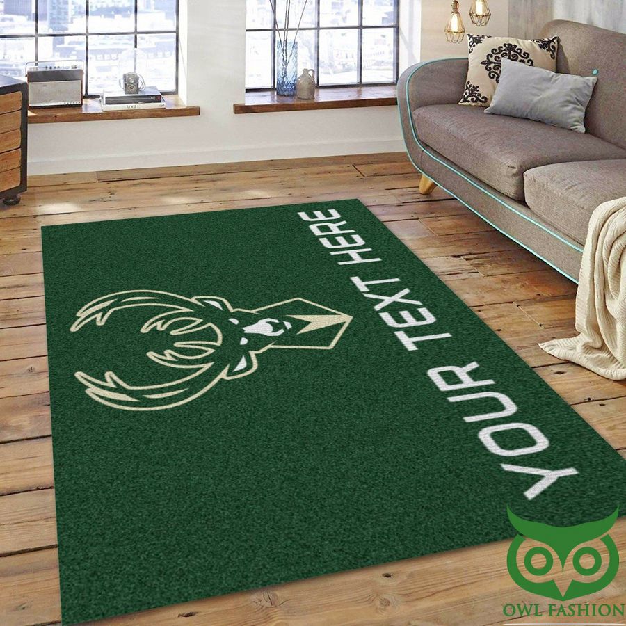 46 Customized NBA Milwaukee Bucks Team Logo Dark Green Carpet Rug