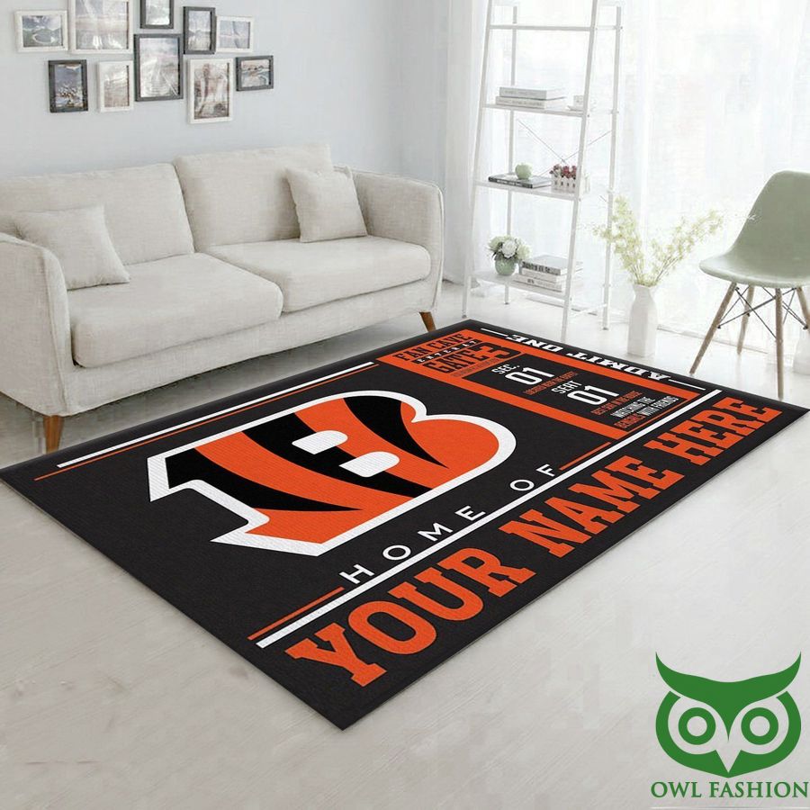 59 Customized Cincinnati Bengals Wincraft NFL Team Logo Orange Carpet Rug