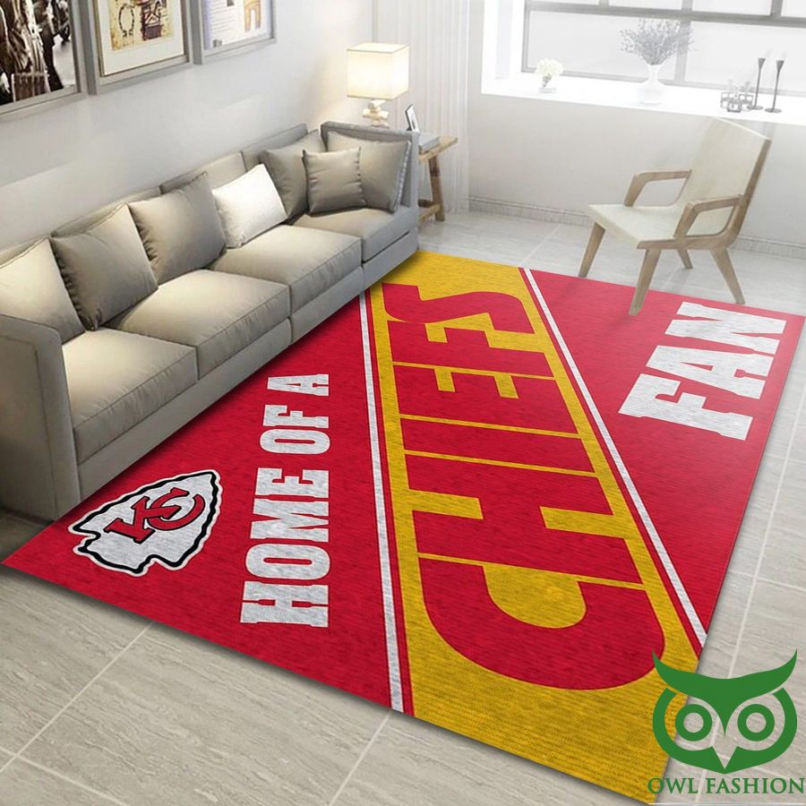 59 Kansas City Chiefs Team NFL Team Logo Red and Yellow Carpet Rug