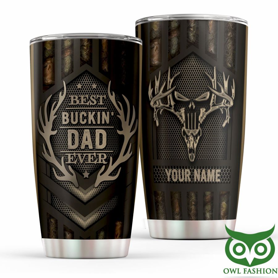 111 Personalized Best Buckin Dad Ever Tumbler Cup