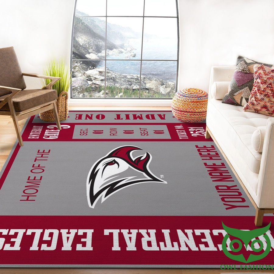 69 Customized NC Central Eagles NCAA Gray and Red Carpet Rug