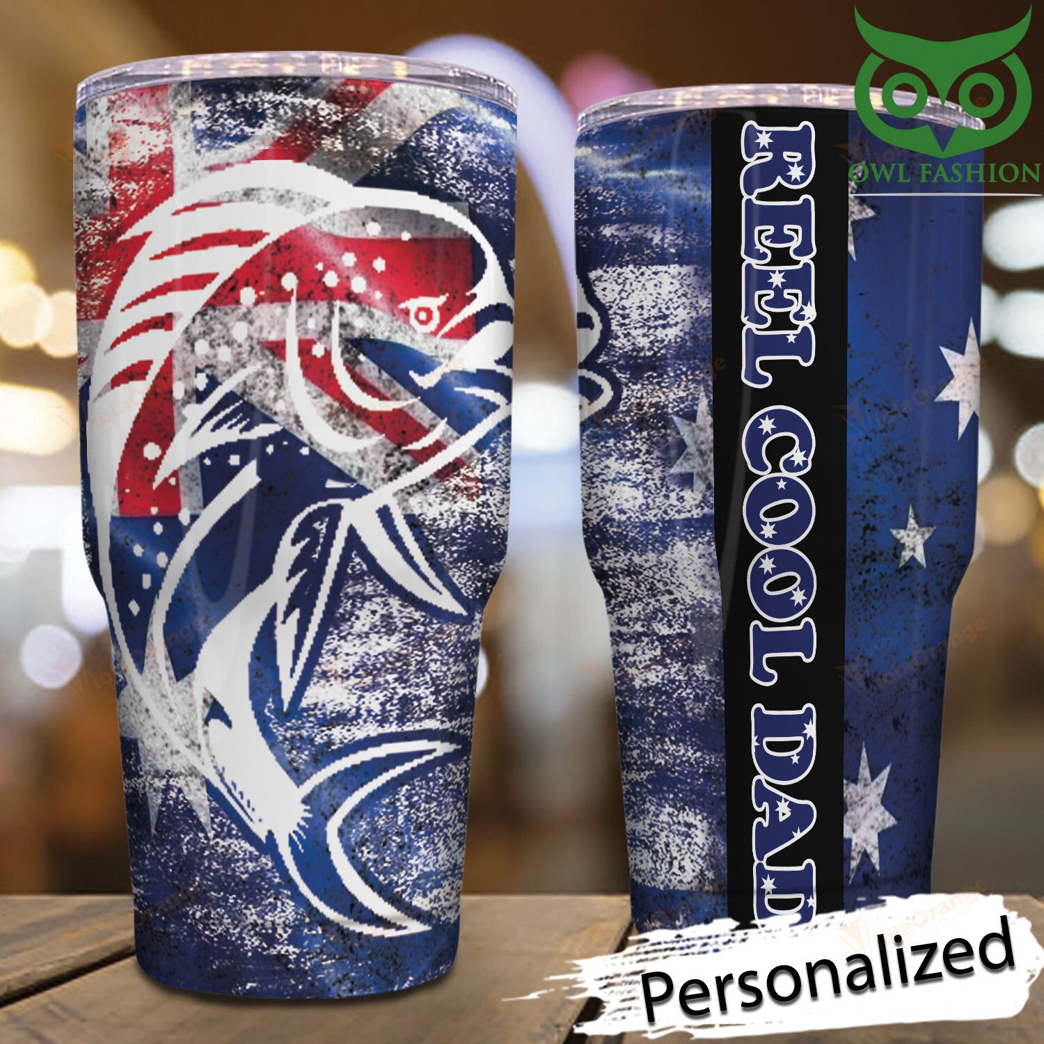 44 Personalized Fishing Aus stainless steel tumbler cup