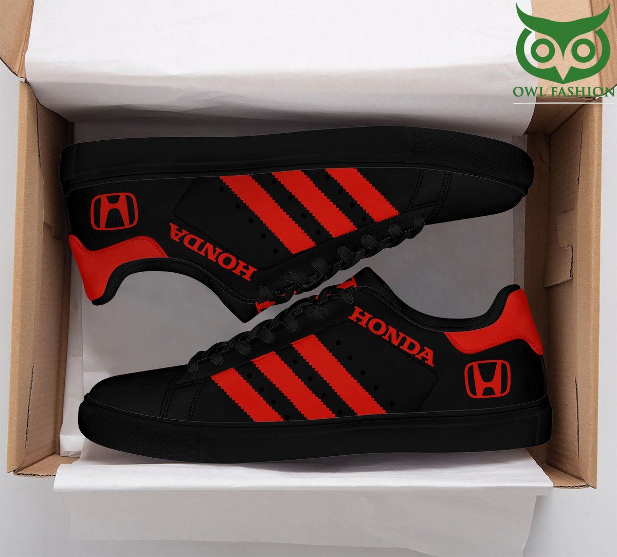 140 SPECIAL Honda triple light red lines black Stan Smith Shoes