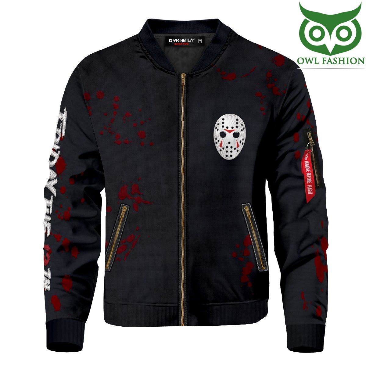 354 Friday the 13th Jason Voorhees Printed Bomber Jacket