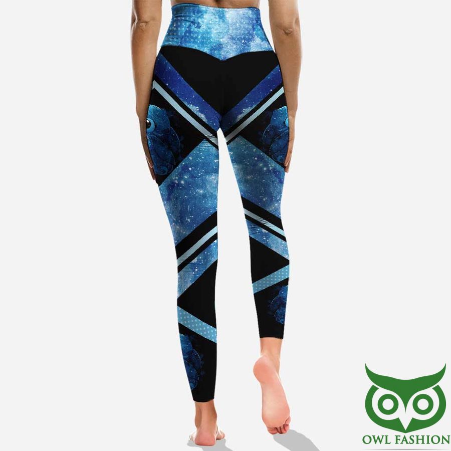 104 Customized Stitch Galaxy Blue and Black Dream Hoodie and Leggings