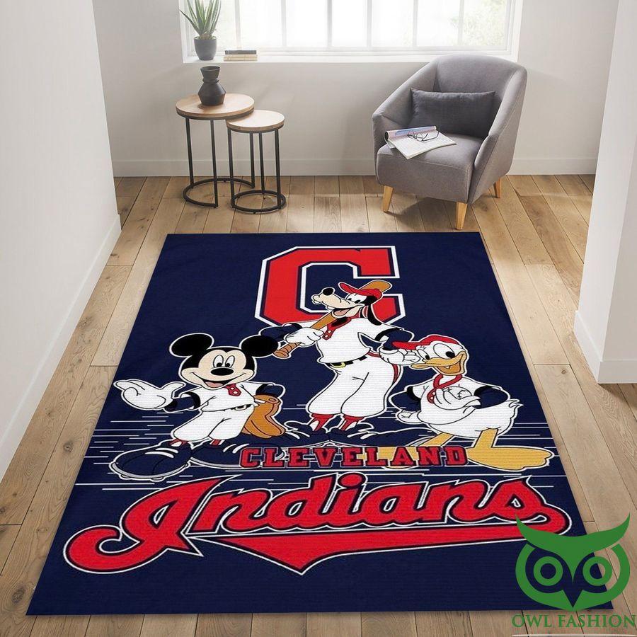 75 Cleveland Indians MLB Team Logo Disney Characters Carpet Rug