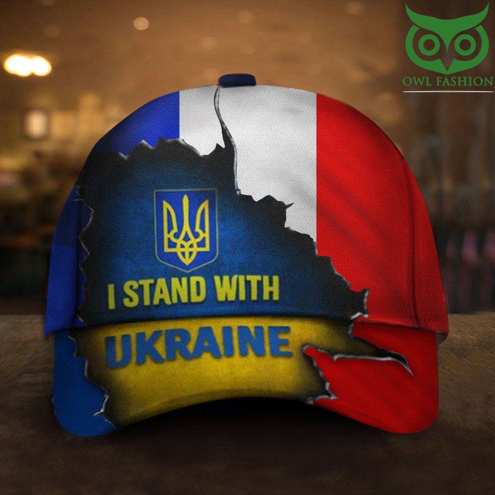 11 I Stand With Ukraine France Flag Hat Pray For Ukraine Anti Putin Merch For Mens France Gifts