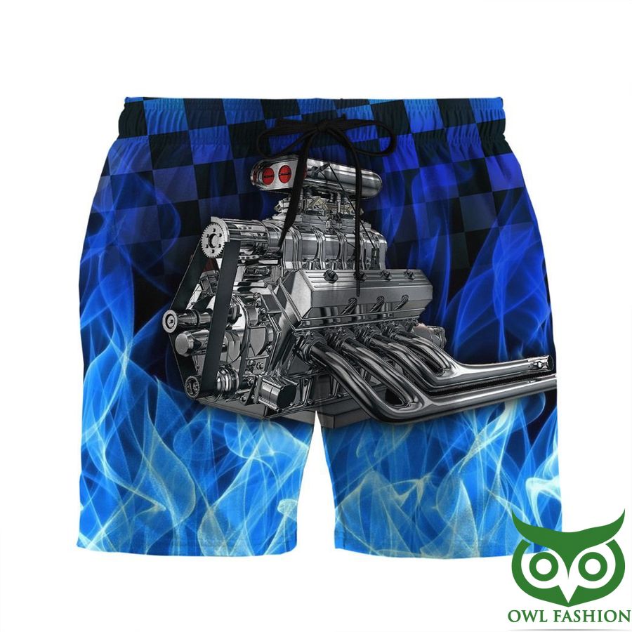 306 Gearhuman 3D Blue Fire Hot Rod Shorts