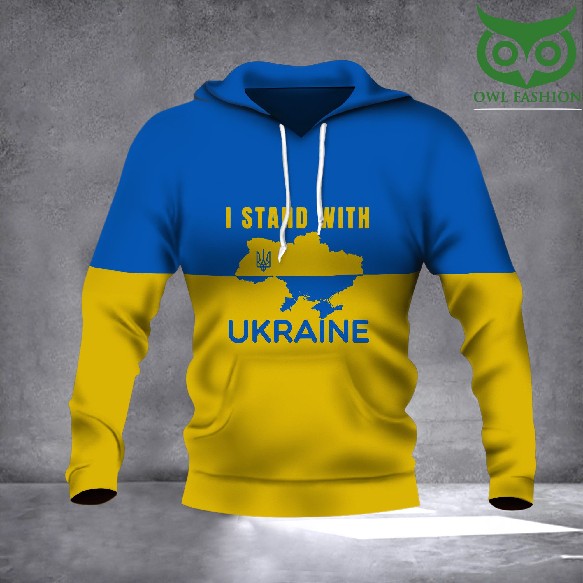 125 I Stand With Ukraine Ukrainian Flag Hoodie For 2022 Support Ukraine Merchandise